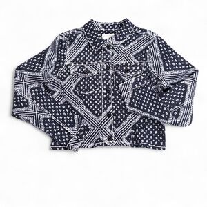 Shyanne Bandana Print Relaxed Cropped Jacket Womens Sz M Western Cowgirl